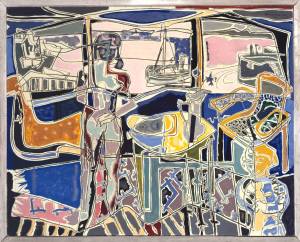 Harbour Window with Two Figures, St Ives: July 1950 1950 by Patrick Heron 1920-1999